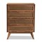 Baxton Studio Barrett Mid-Century Walnut Brown Finished Wood and Synthetic Rattan 4-Drawer Chest 192-11299-ZORO - alternate 9